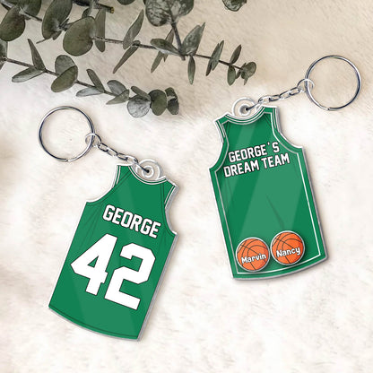 Sport - Daddy's Dream Team - Personalized Acrylic Shaking Keychain