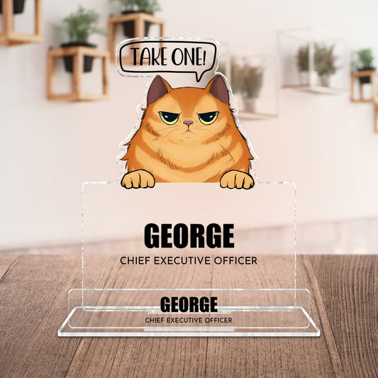 Pet Lover - Take One! - Personalized Acrylic Business Card Holder