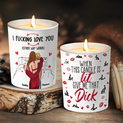 Couple - When This Candle Is Lit Get Ready To Lick - Personalized Scented Candle