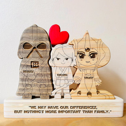 Family - Family Cartoon - Personalized Wooden Puzzle