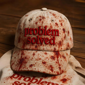 Bloody "Problem Solved" Hat - Aesthetic Cap for Halloween