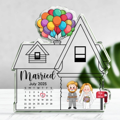 Couple Wedding Gift - Married Day - Personalized Acrylic Plaque