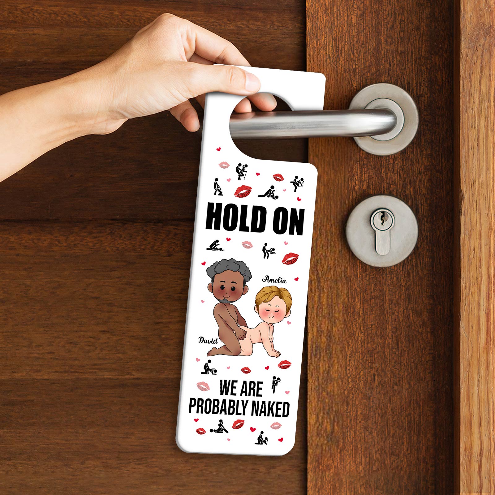 Couple - We Are Probably Naked - Personalized Door Hanger