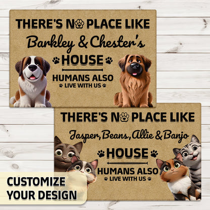 Pet Lover - Humans Also Live With Us - Personalized Pet Doormat