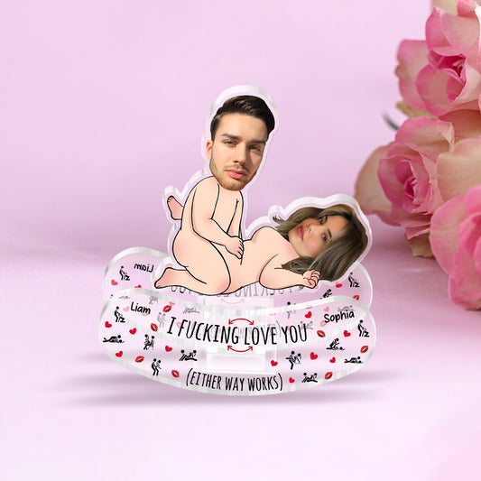 Couple - I F**king Love You - Personalized Custom Photo Shaking Head Standee