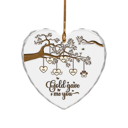 Family - Gold Gave Me You - Personalized Glass Ornament