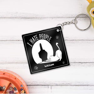 Pet Lover - I Hate People - Personalized Acrylic Keychain