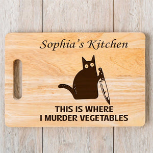 Pet Lover - This Is Where I Murder Vegetables - Personalized Cutting Board