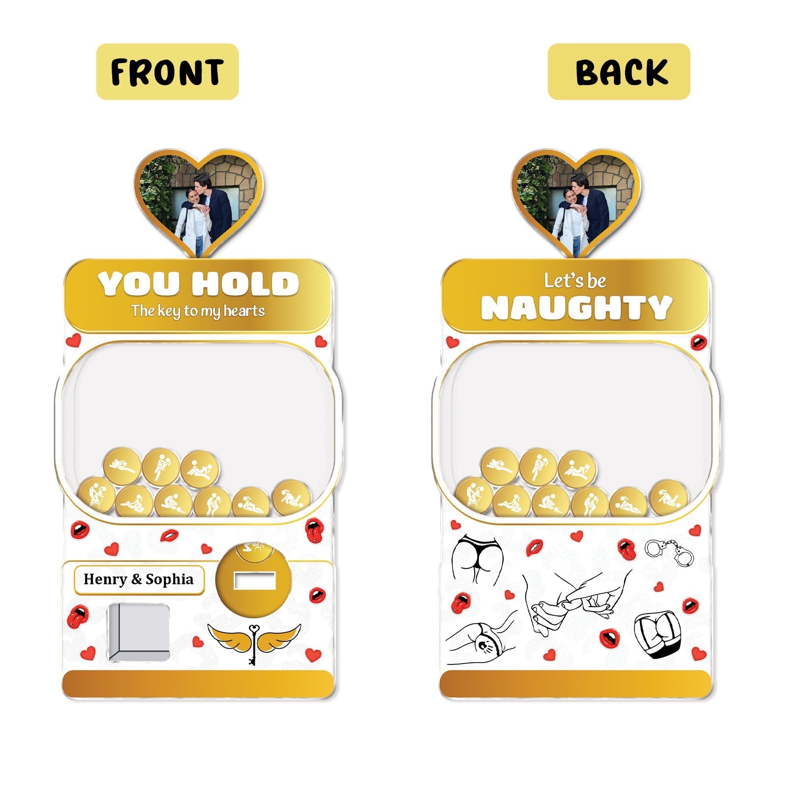 Couple - You Hold The Key To My Heart - Personalized Acrylic Gashapon Machine