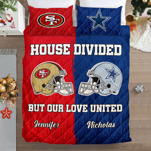 House Divided But Our Love United – Personalized Couple Quilt Bedding Set