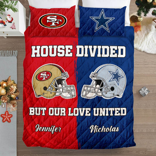 House Divided But Our Love United – Personalized Couple Quilt Bedding Set