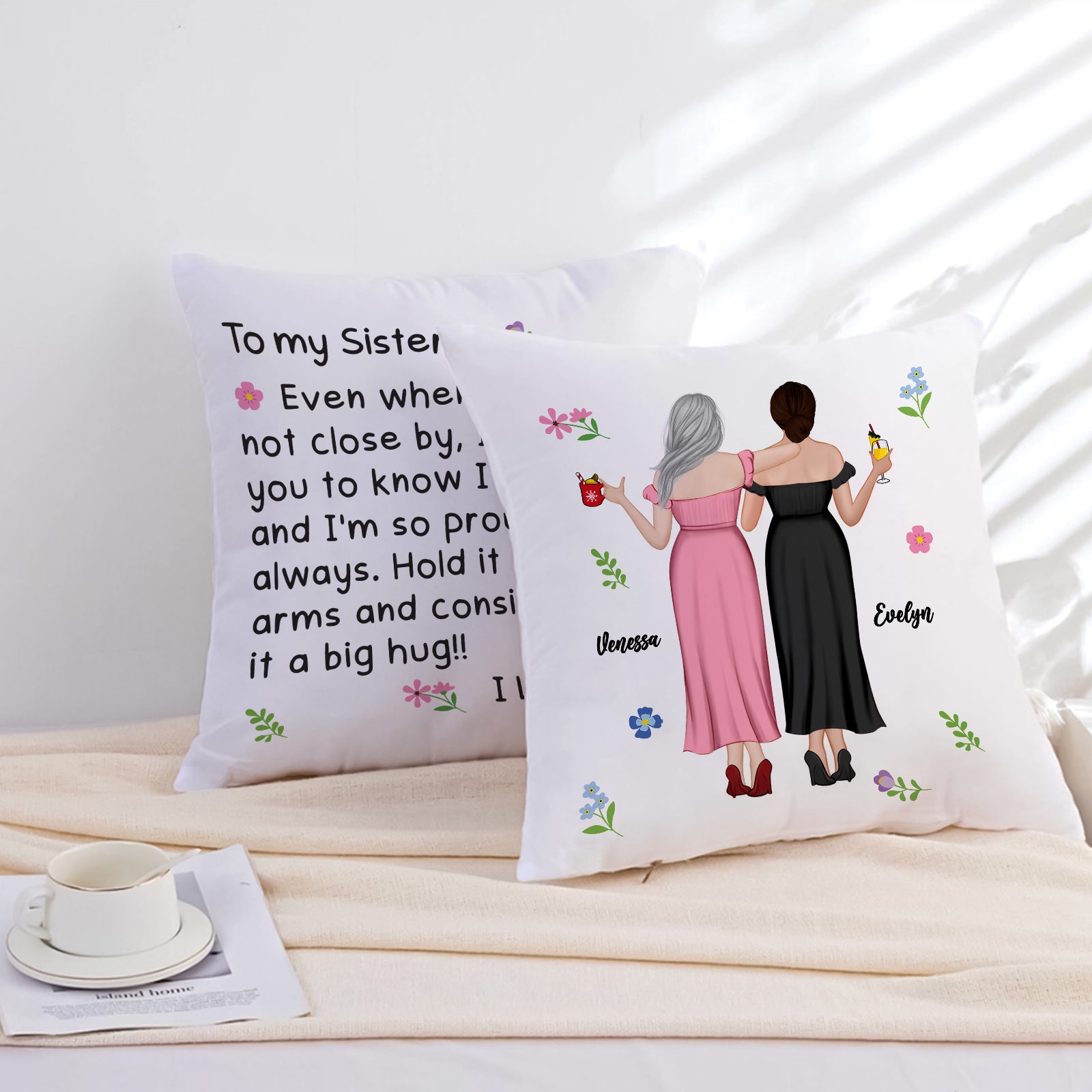 Sisters Gift From Sister - To My Bestie - Personalized Pillow