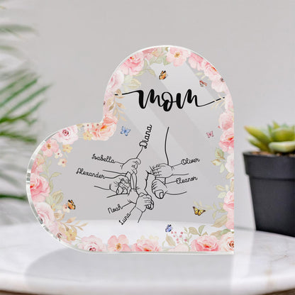 Family - Holding Mom's Hand - Personalized Acrylic Plaque