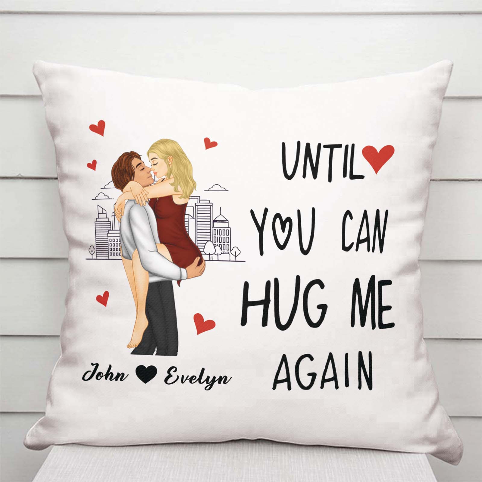 Couple - Hug This Pillow Until You Can Hug Me Again - Personalized Pillow