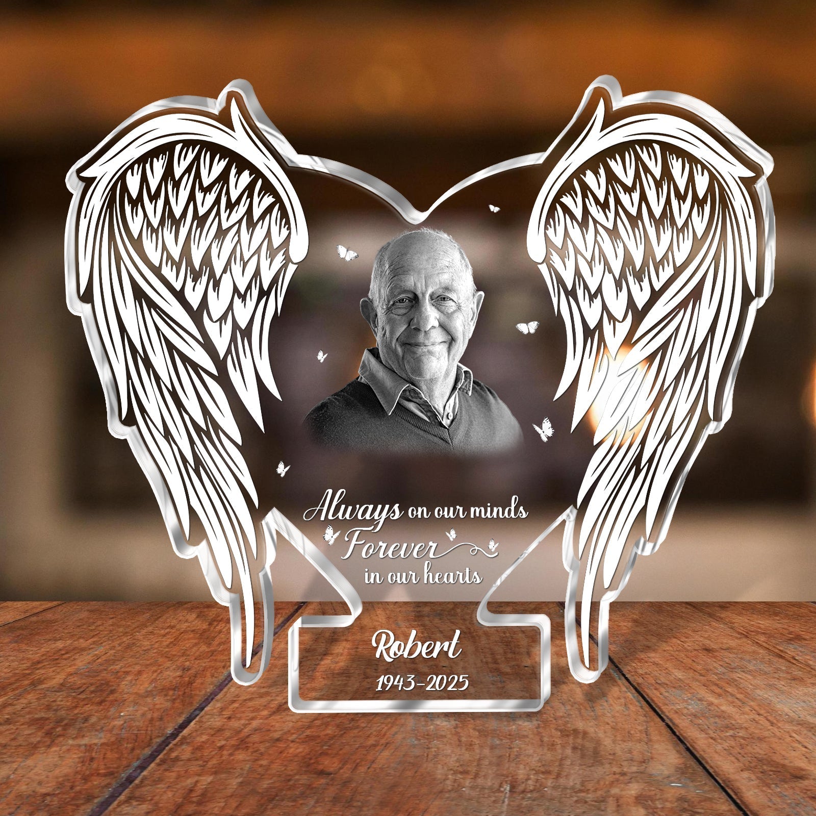 Family - Always On Our Minds Forever In Our Hearts - Personalized Acrylic Photo Plaque