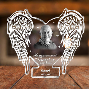 Family - Always On Our Minds Forever In Our Hearts - Personalized Acrylic Photo Plaque