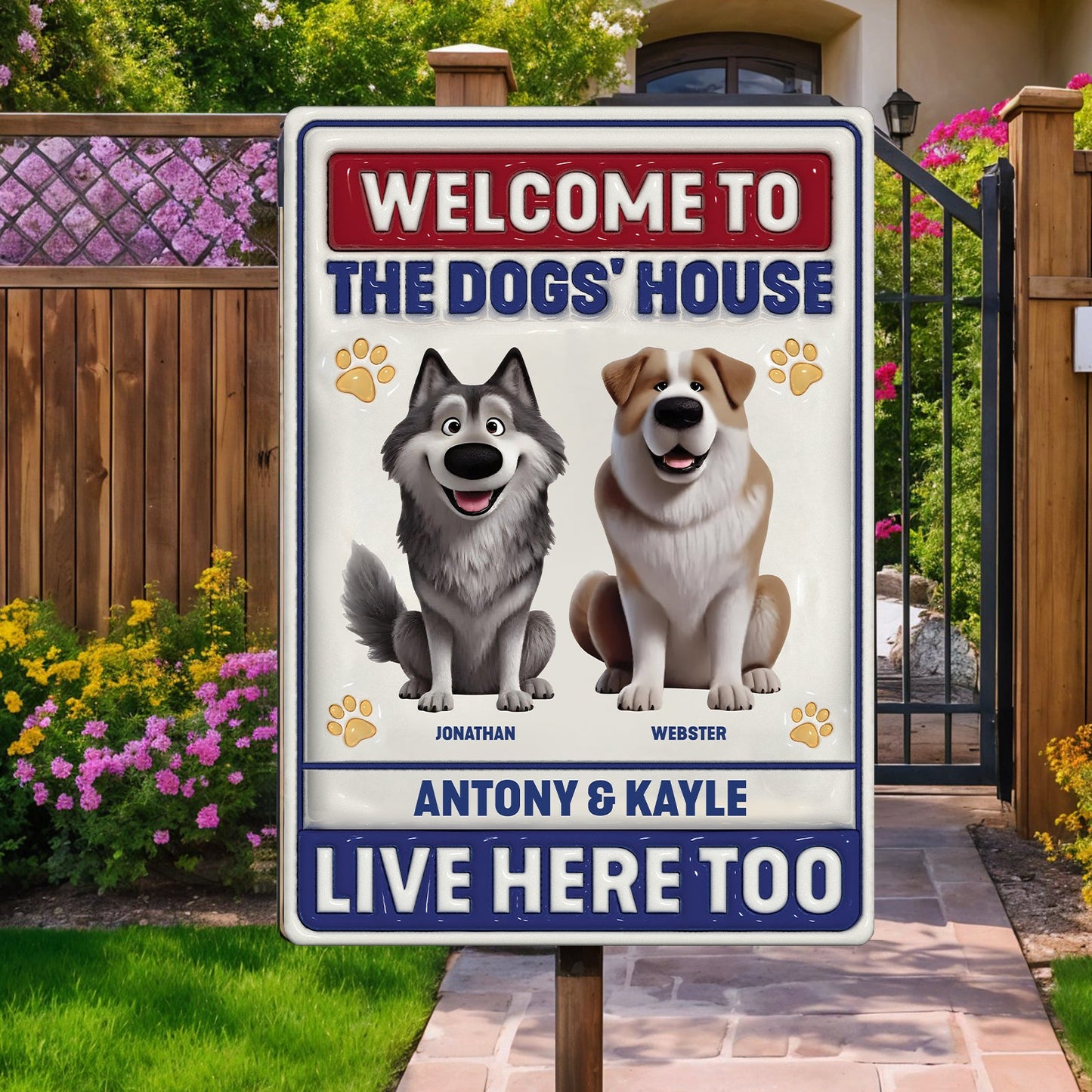 Pet Lovers - Welcome To - Personalized Metal Sign