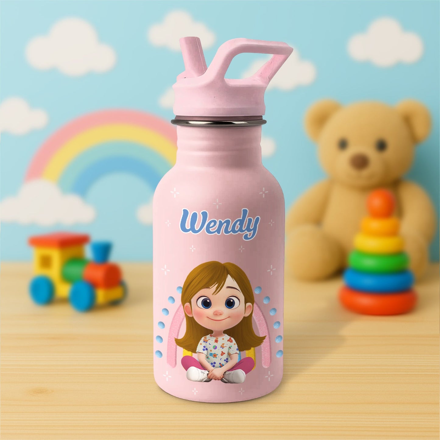 For Kid - Rainbow - Personalized Kids Water Bottle