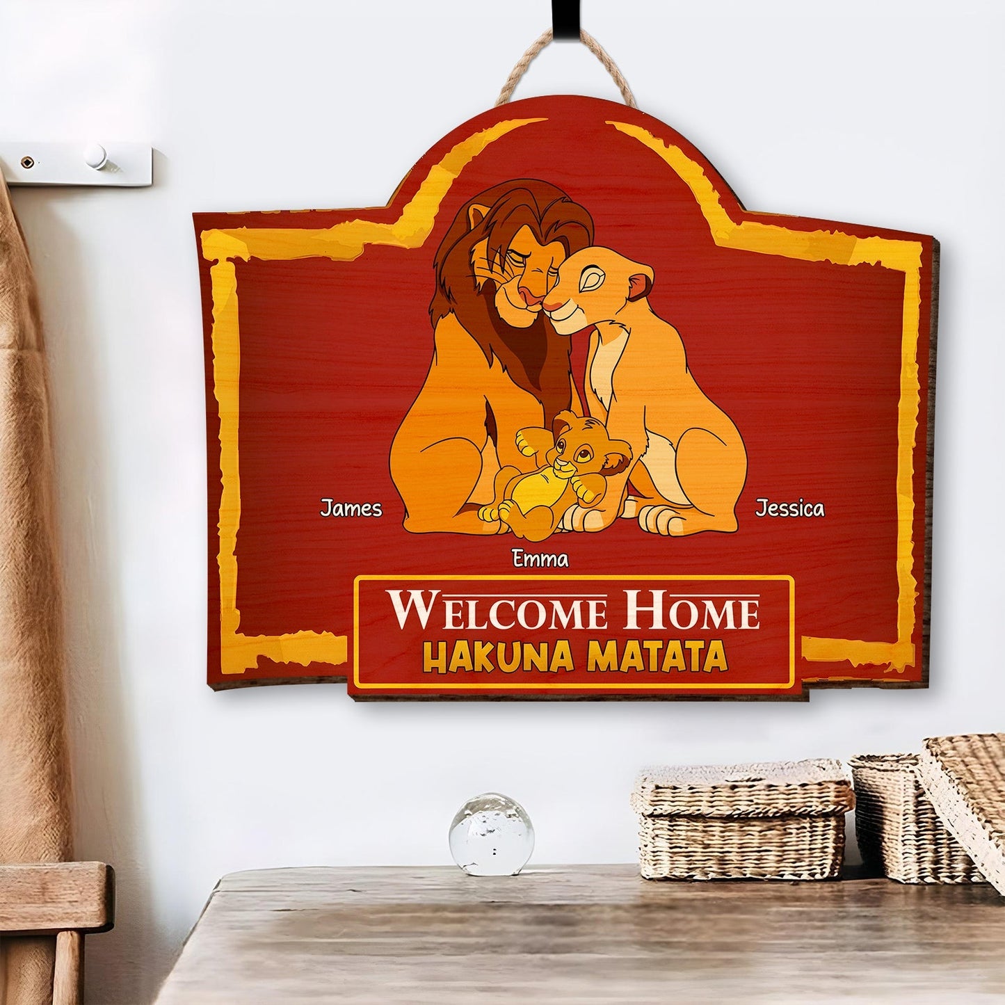 Family - Welcome Home - Personalized Gifts For Family Wooden Door Sign