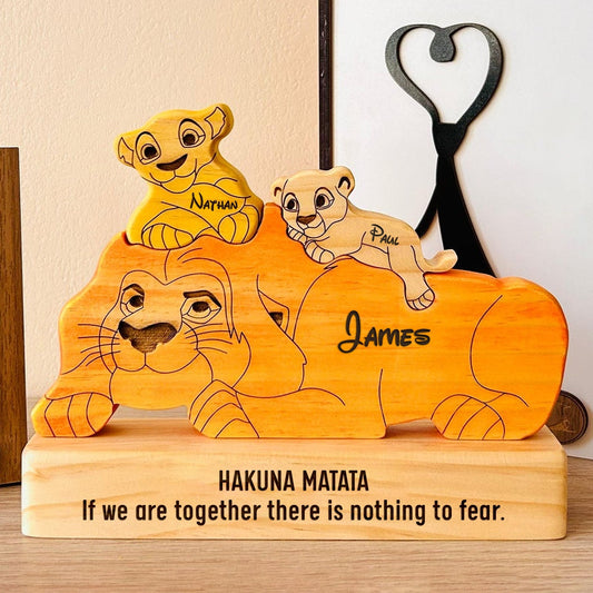Father - Hakuna Matata - Personalized Wooden Puzzle