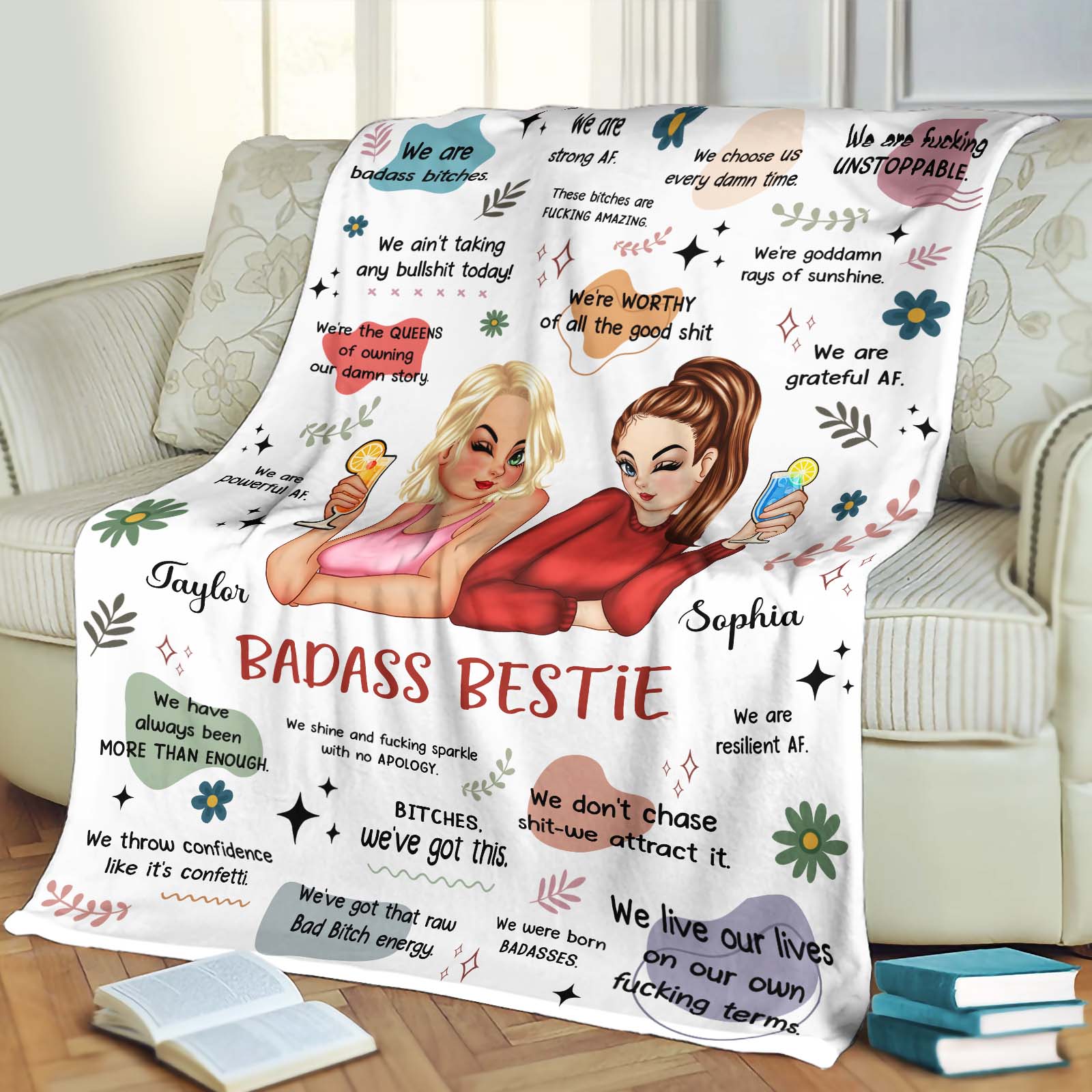 Besties - Badass Bestie - Personalized Blanket