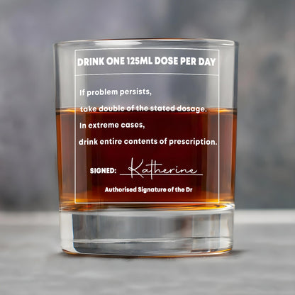 Gift For Besties or Coworkers - Drink One 40ml Dose Per Day - Personalized Wine Glass