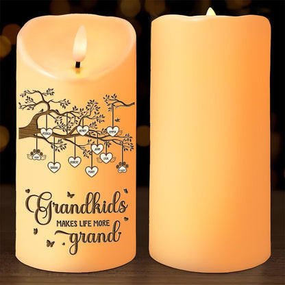 Family - Grandkids Makes Life More Grand - Personalized LED Candle