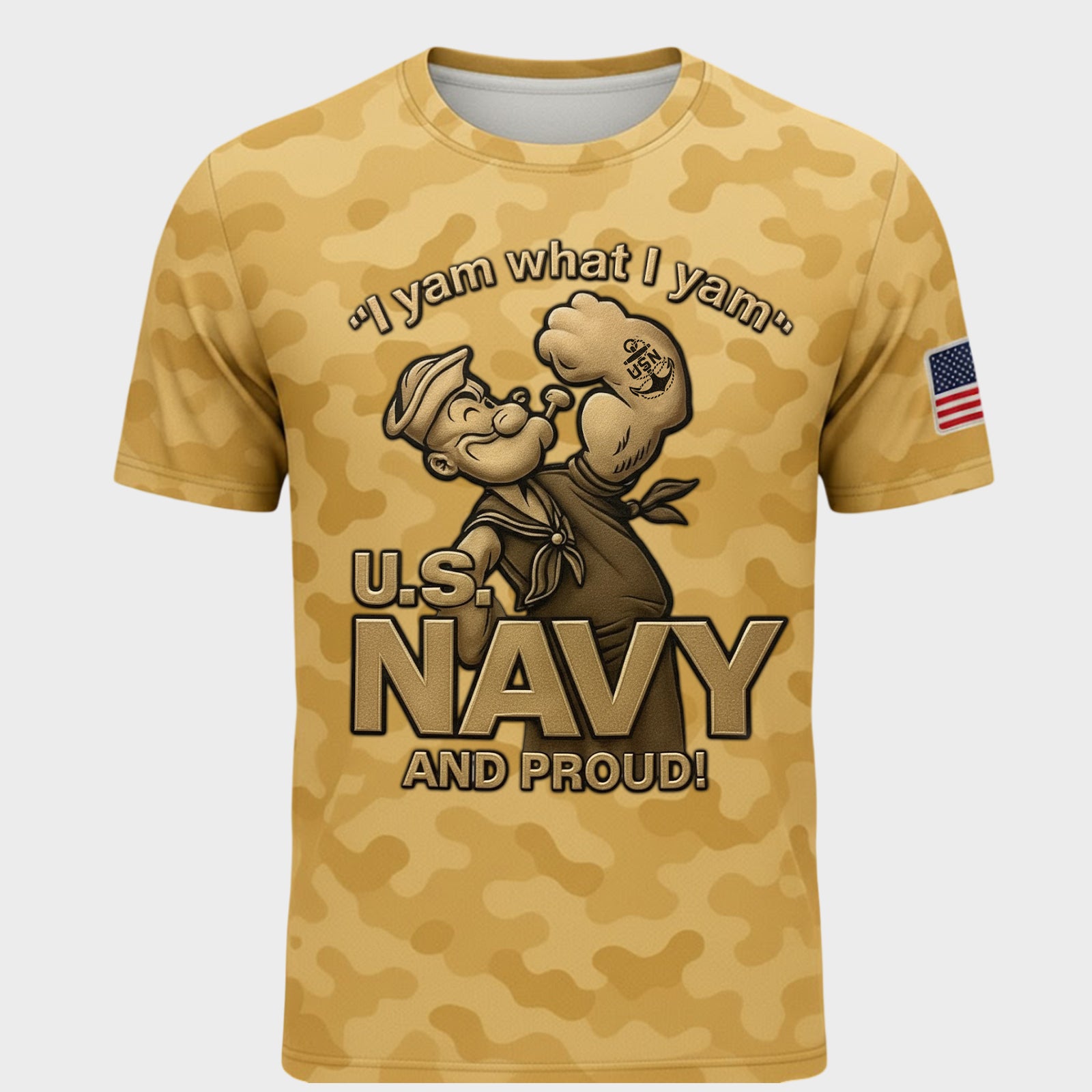 U.S. Navy And Proud Popeye Military Camo Shirt – Patriotic Navy Veteran