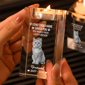 Pet Lover - Once By My Side, Forever In My Heart - Personalized Crystal Candle Holder