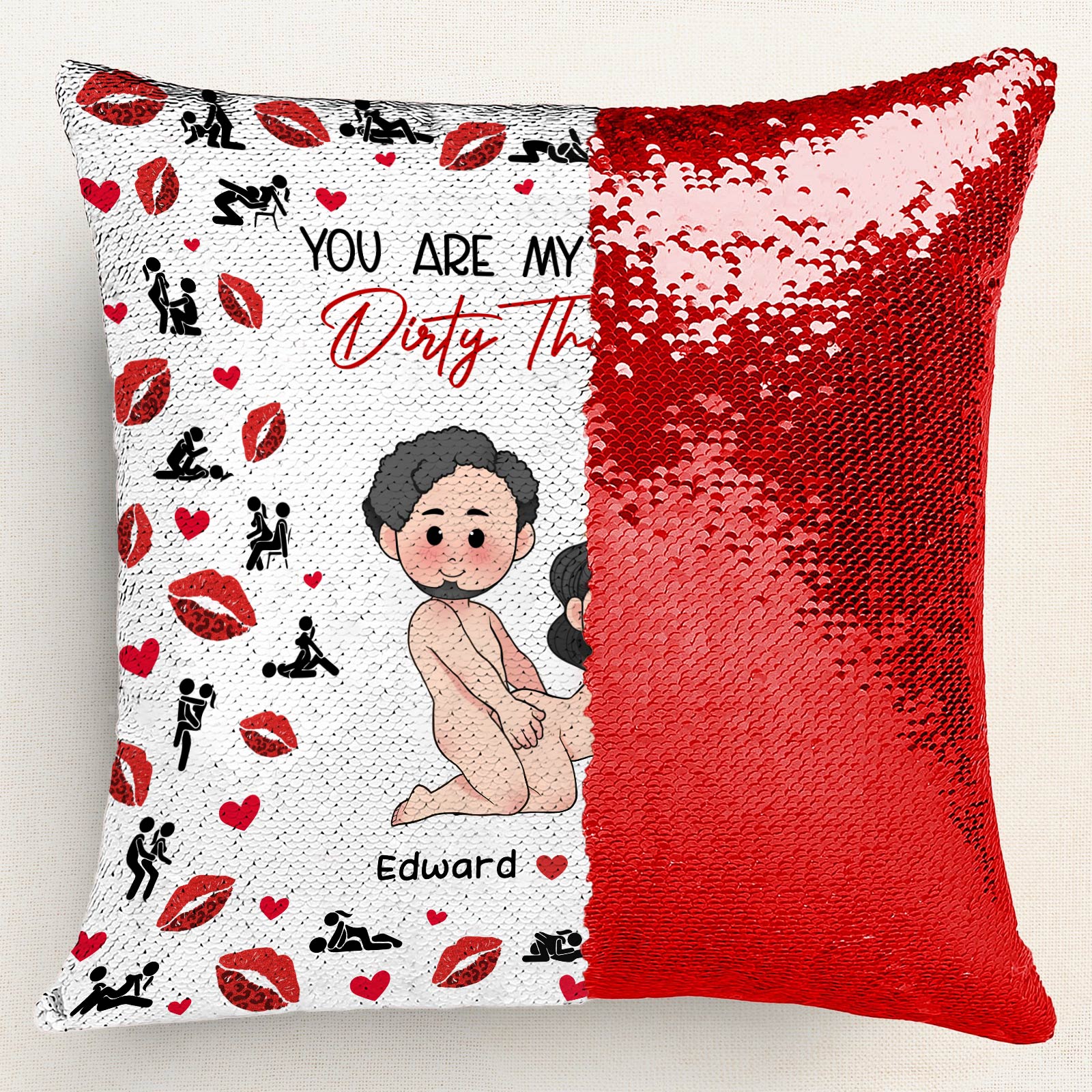 Couple - I F*cking Love You Either Way Works - Personalized Sequin Pillow
