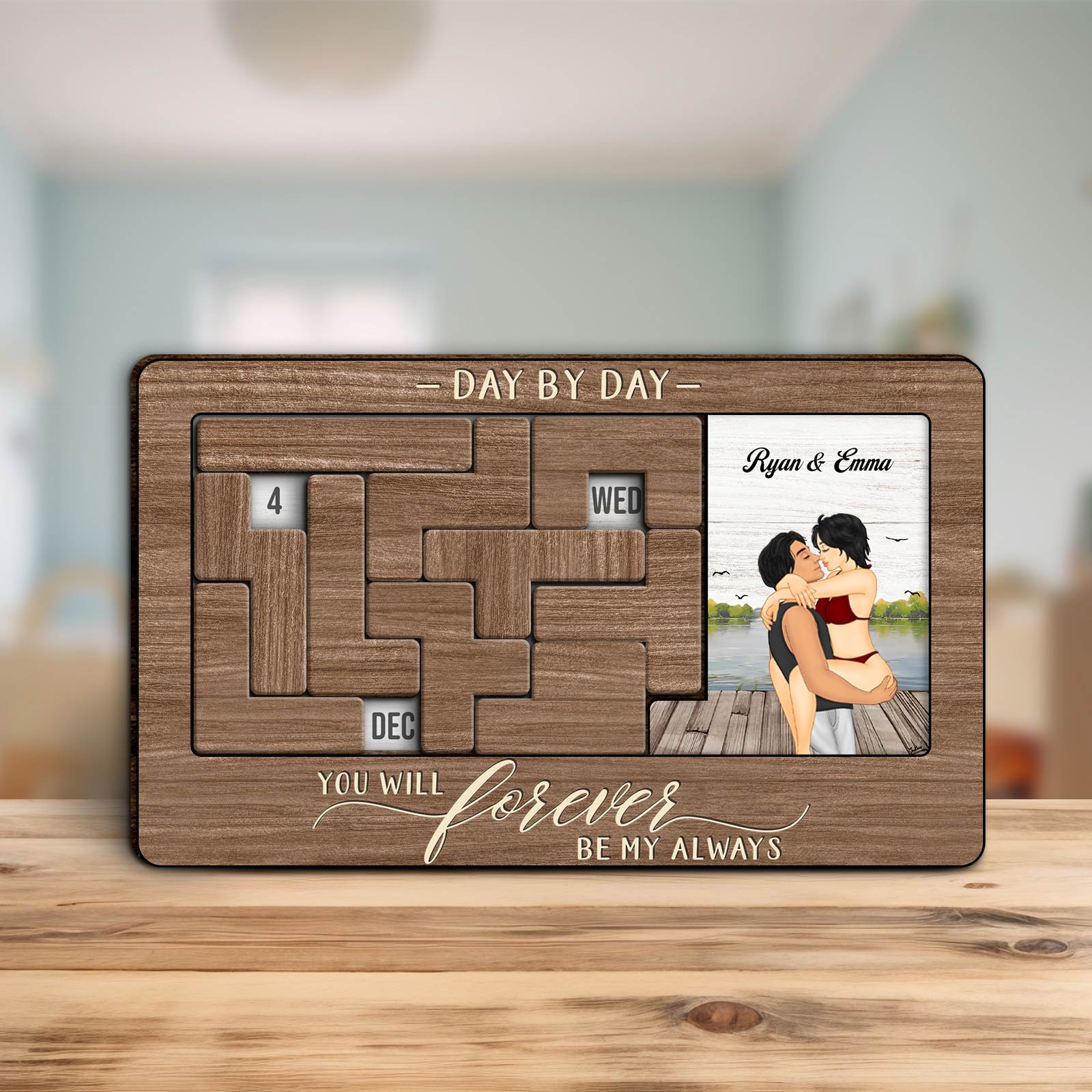 Couple - You Will Forever Be My Always - Personalized Sliding Puzzle Calendar