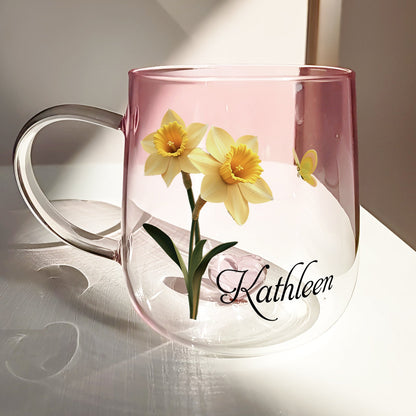 Bloom With Grace - Personalized Gradient Glass Mug