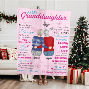 Family - To My Granddaughter - Personalized Blanket