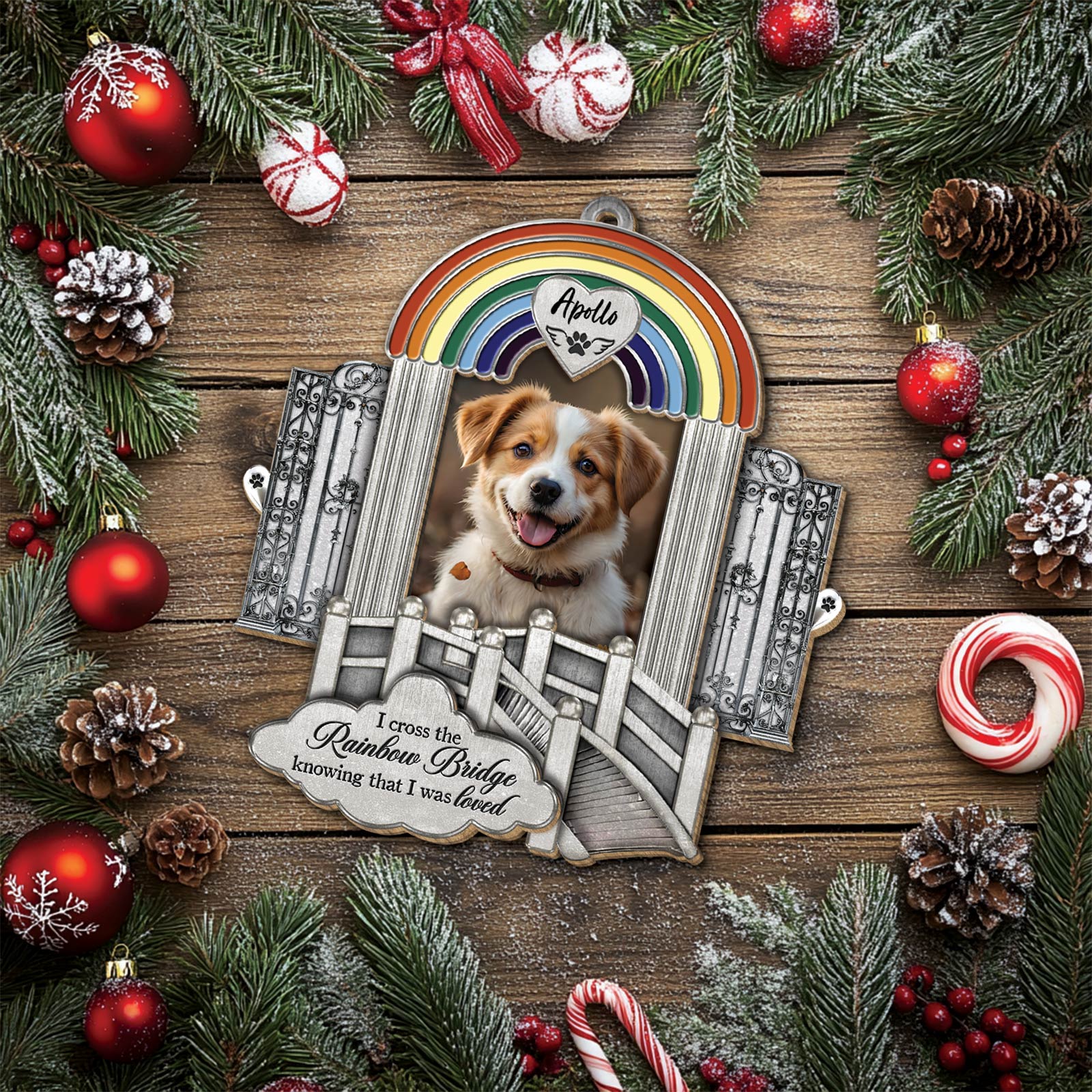Pet Lover - Pet Memorial Rainbow Bridge - Personalized Wooden Slider Card