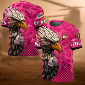 USMC Eagle Veteran Warrior Shirt - Full Print Camouflage