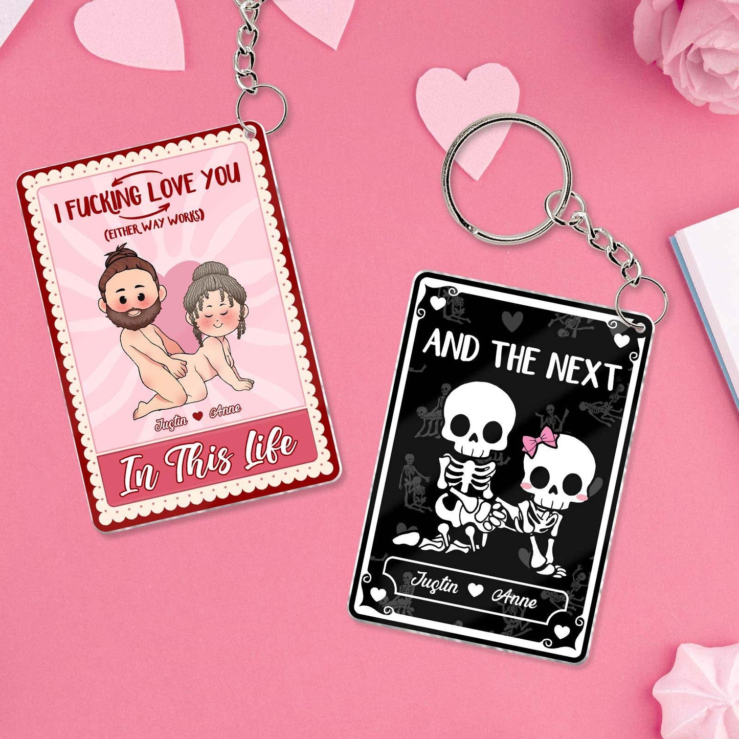 CoupIe - I F*cking Love You In This Life & The Next - Personalized Acrylic Keychain