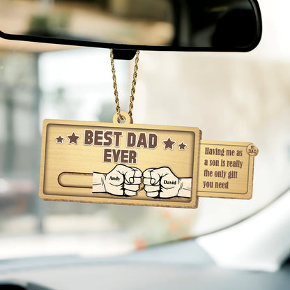 Father - Best Dad Ever - Personalized Wooden Slider Card