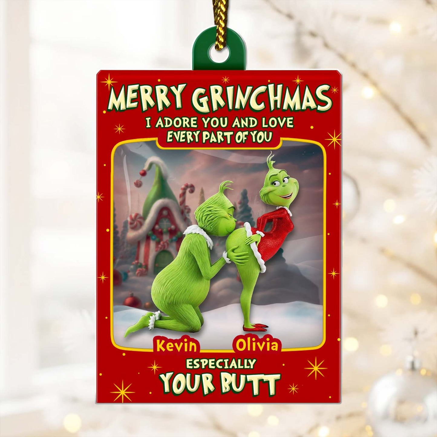 I Adore You And Love Every Part Of You - Personalized Christmas Acylic Ornament