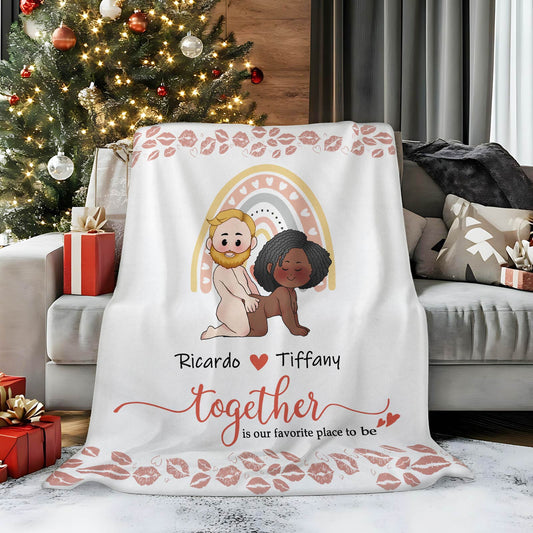 Couple - Together Is Our Favorite Place To Be - Personalized Blanket