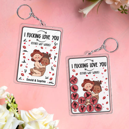 Couple - I F*cking Love You - Personalized Shaking Keychain