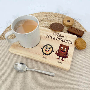 Family - Grandma's Tea & Biscuits - Personalized Wooden Drink Tray