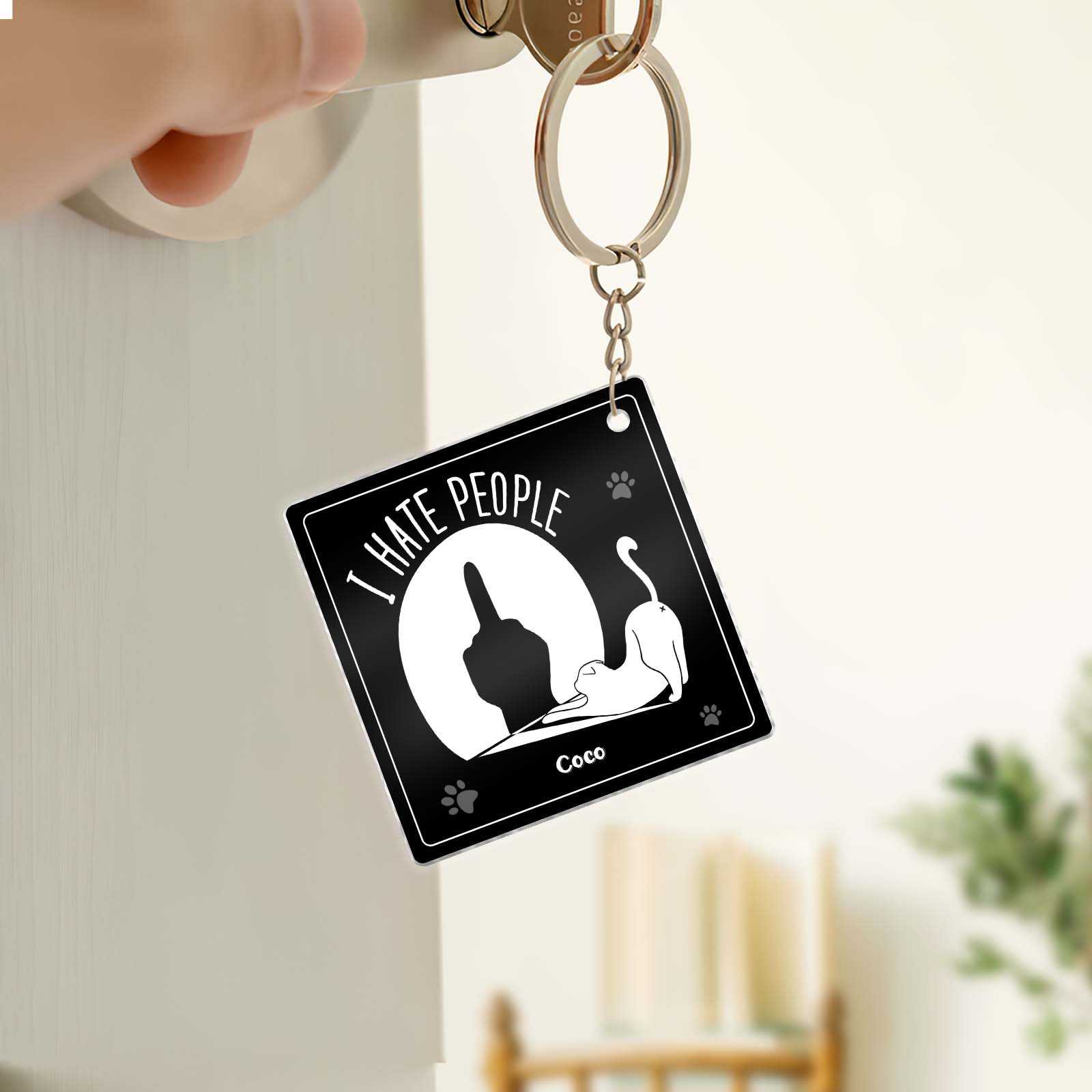 Pet Lover - I Hate People - Personalized Acrylic Keychain