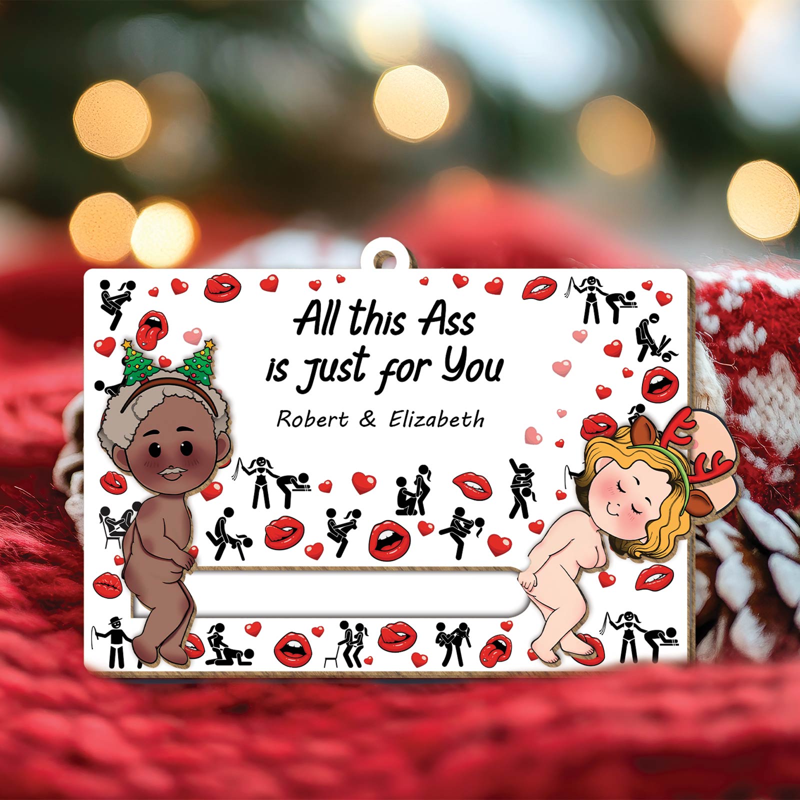 Couple - You Are My Favorite Dirty Thought - Personalized Wooden Slider Card - Ver 2