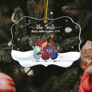 Besties -  Not Sisters By Blood But Sisters By Heart - Personalized Ornament