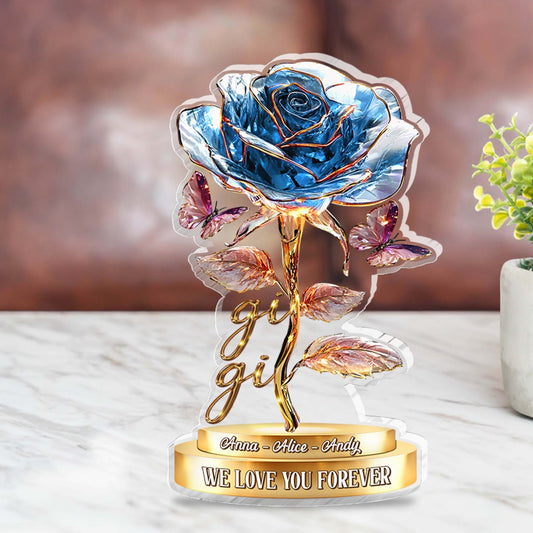Gift For Mom - Acrylic Rose Mothers Day - Personalized Acrylic Plaque