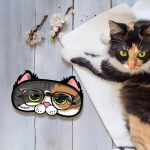 Pet Lover - Grumpy Cat - Personalized Wooden Eyeglasses Holder