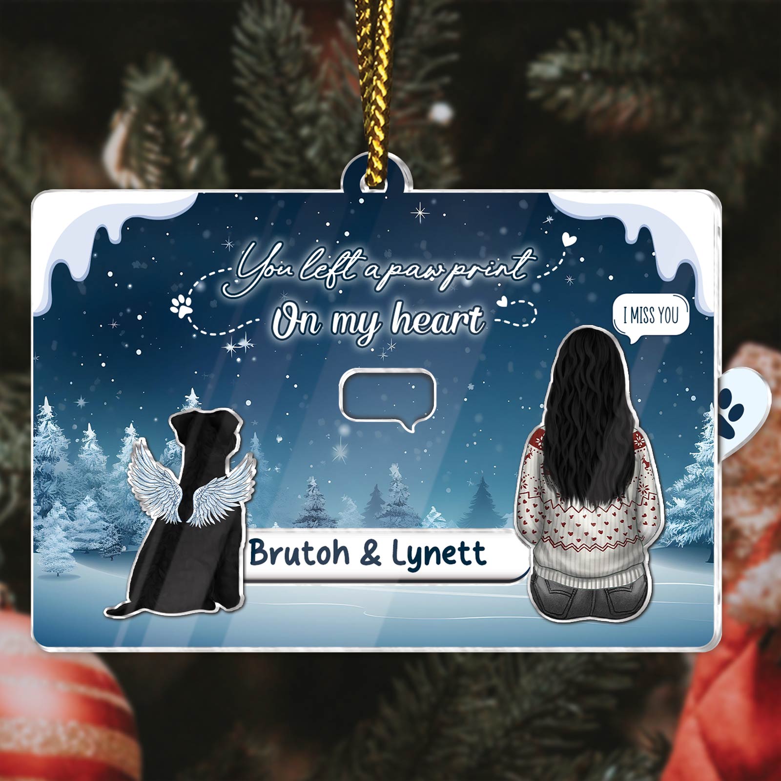 Pet Lover - Once By My Side, Forever In My Heart - Personalized Pet & You Acrylic Slider Card Ver 2