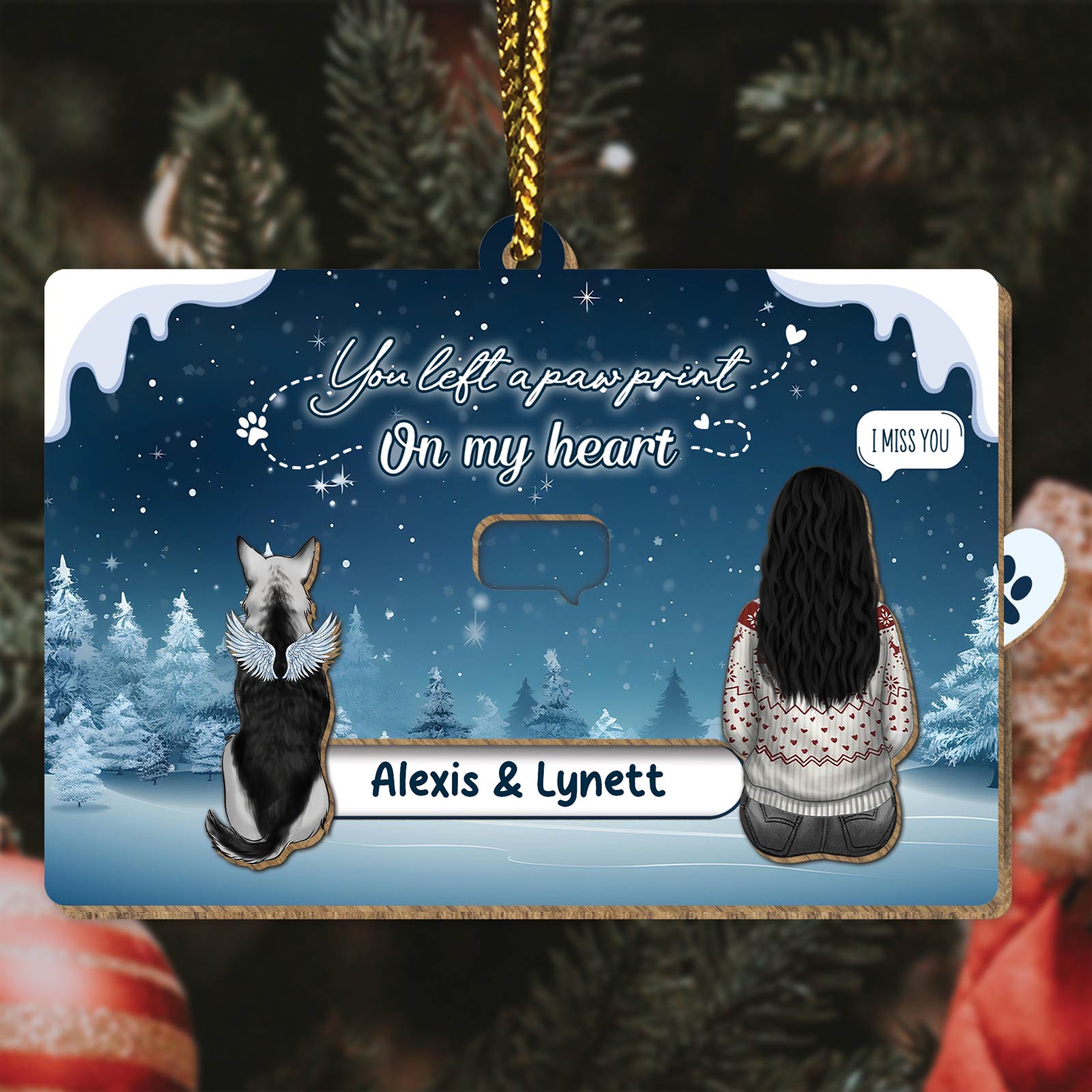 Pet Lover - Once By My Side, Forever In My Heart - Personalized Pet & You Wooden Slider Card Ver 2