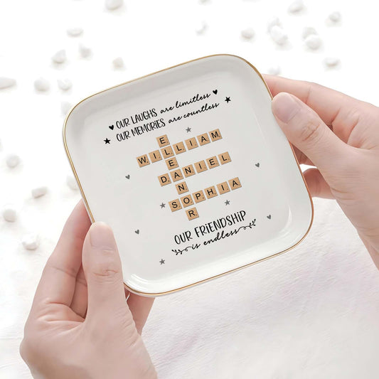 Friend - Our Laughs Are Limitless - Personalized Jewelry Dish