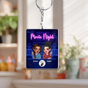 Bestie - Girl's Night Food/Movie Random's Choice - Personalized Shaking Keychain